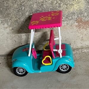 BARBIE Golf Cart bright colors blue pink signature license plate